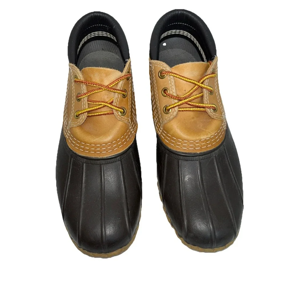 L.L. Bean Vintage Womens Size 8 Duck Shoes Brown Boots‎ Made In Maine Waterproof